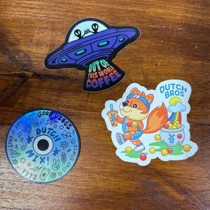 Dutch Bros Sticker 3 piece trio.